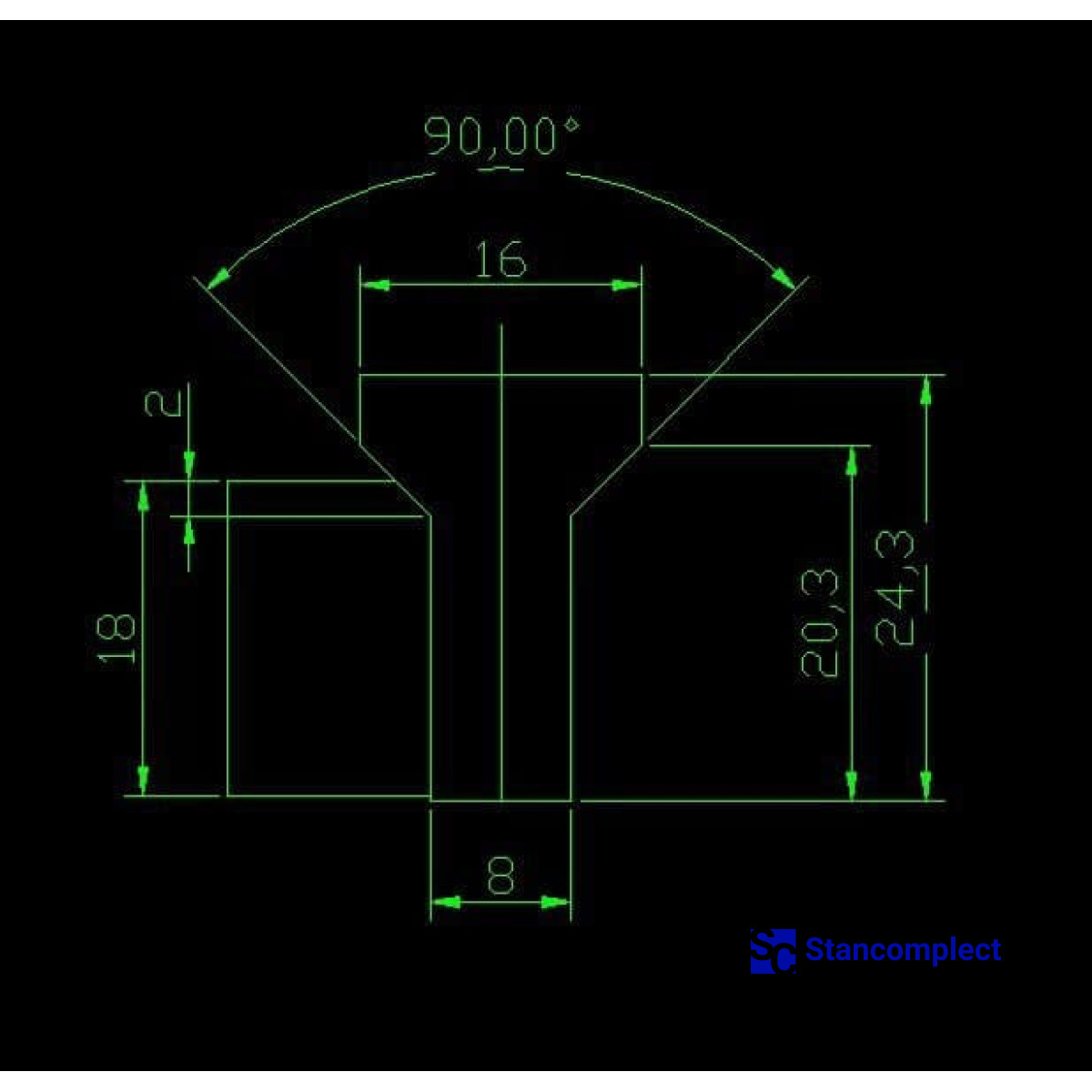 Diamond radius cutter D18 h20.3 d12